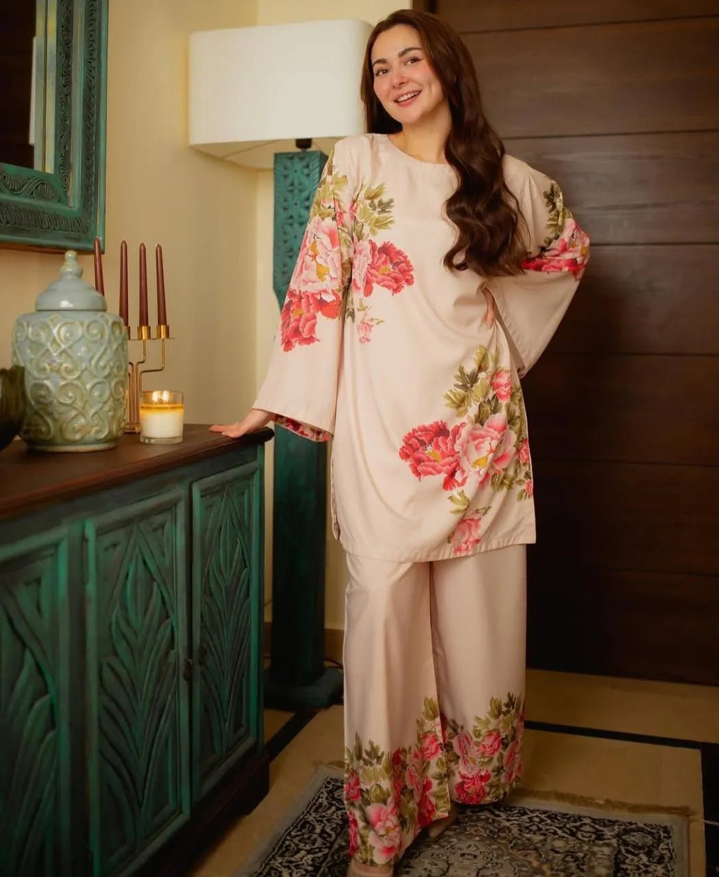 2 Pcs Women's Stitched Swiss Lawn Printed Co - Ord Set - Gullena