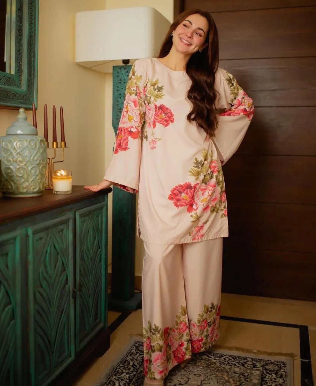 2 Pcs Women's Stitched Swiss Lawn Printed Co - Ord Set - Gullena