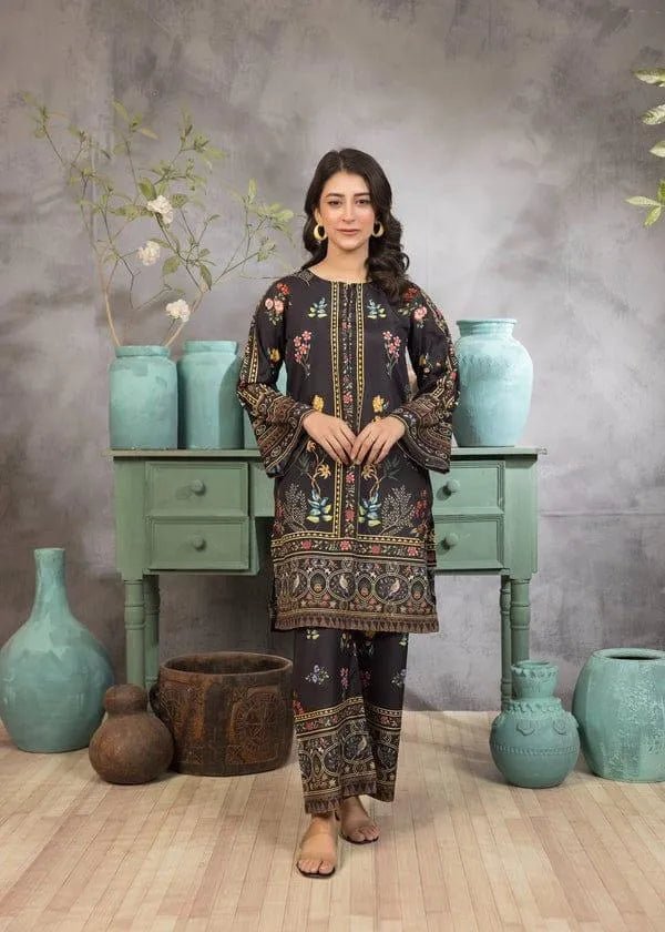 2 Pcs Women's Stitched Swiss Lawn Printed Shirt And Trouser - Gullena