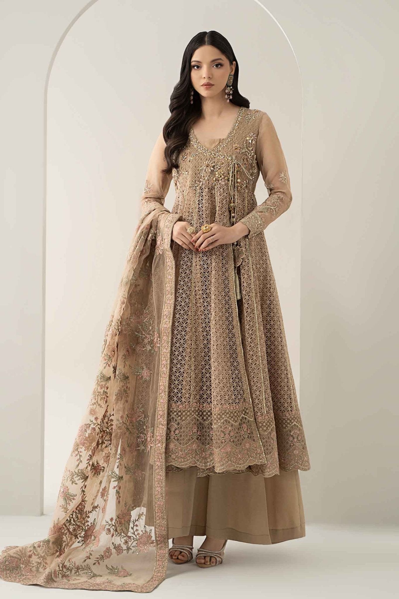 3 Piece Embroidered Organza Suit - Gullena