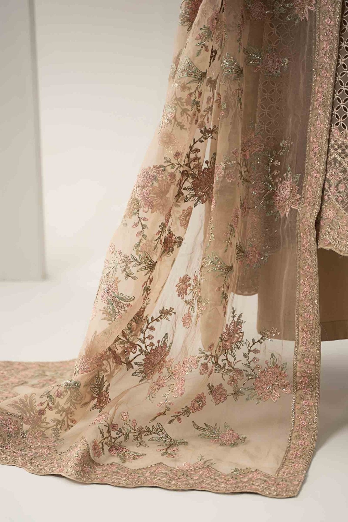 3 Piece Embroidered Organza Suit - Gullena