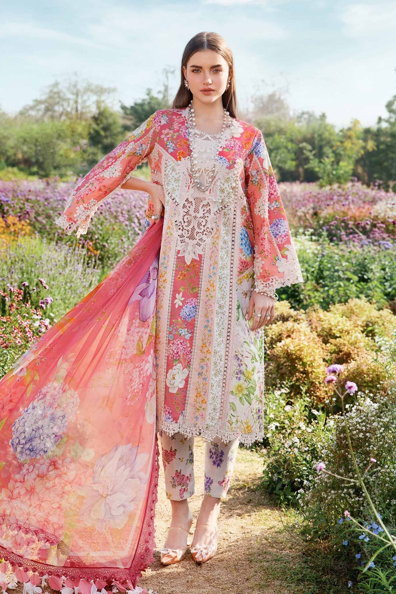 3 Piece Unstitched Printed Lawn Suit - Gullena