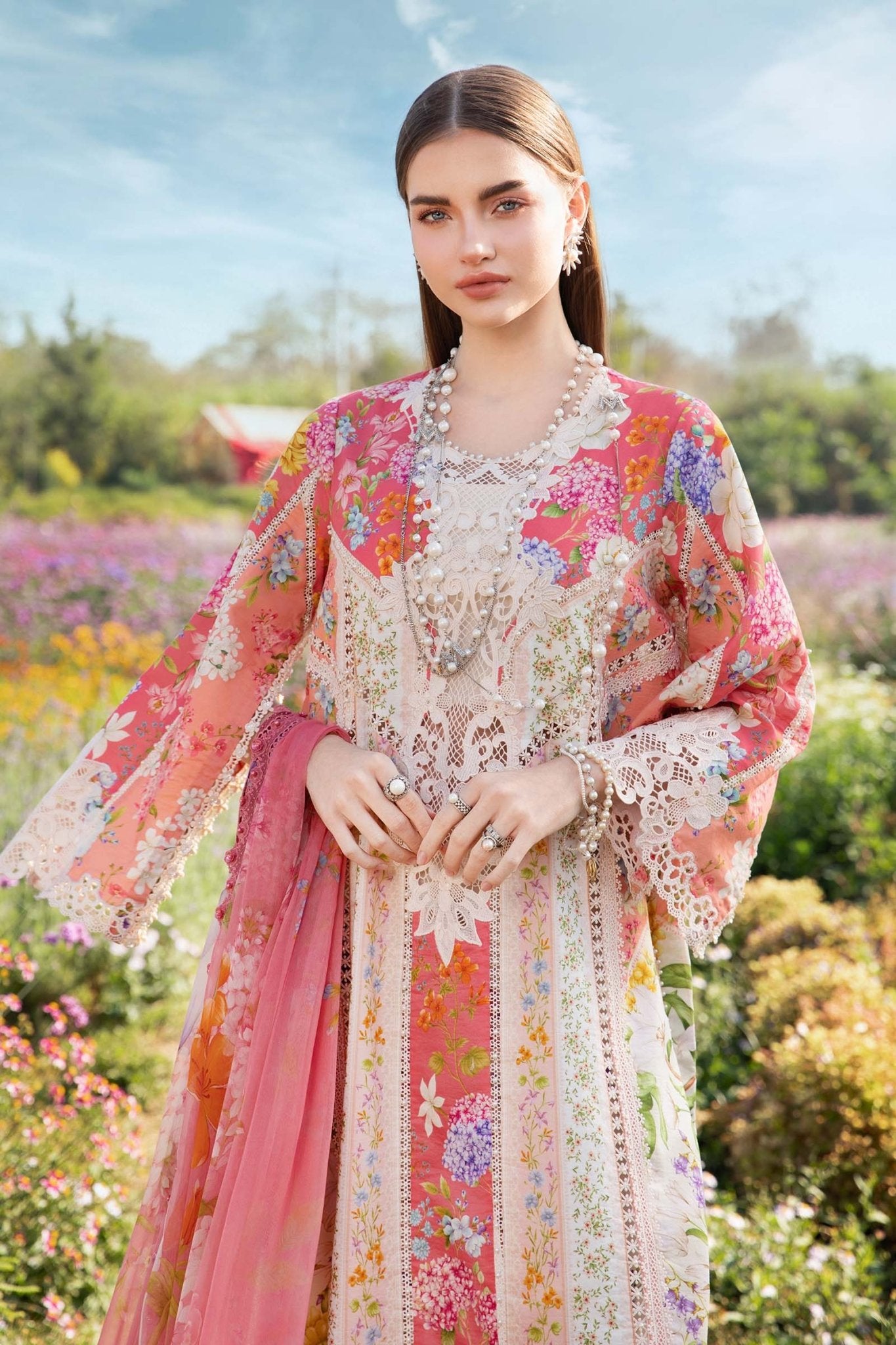 3 Piece Unstitched Printed Lawn Suit - Gullena