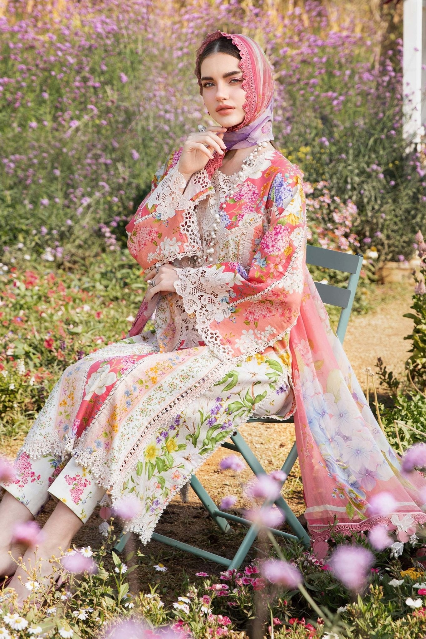 3 Piece Unstitched Printed Lawn Suit - Gullena